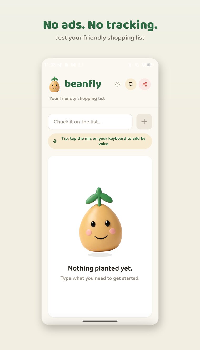 Beanfly's privacy-first promise: no ads, no tracking