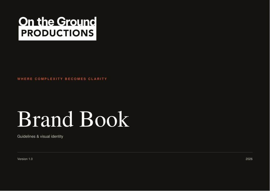 On The Ground Productions Brand Book cover