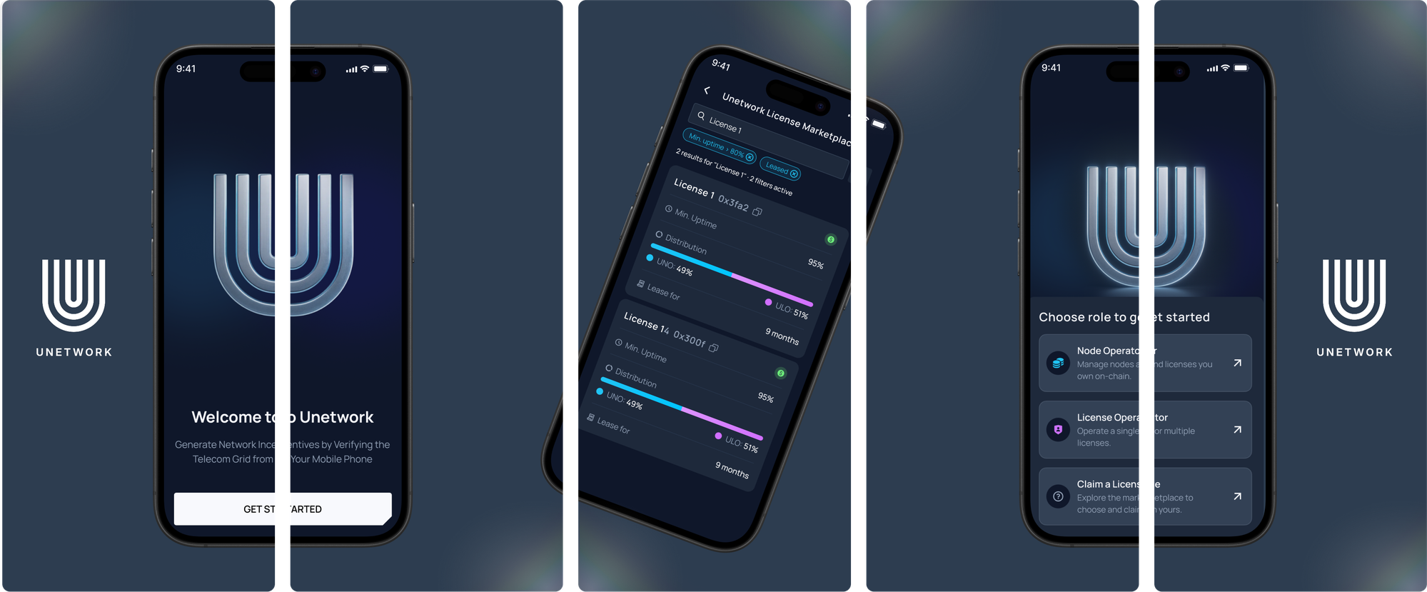 Unetwork app screens