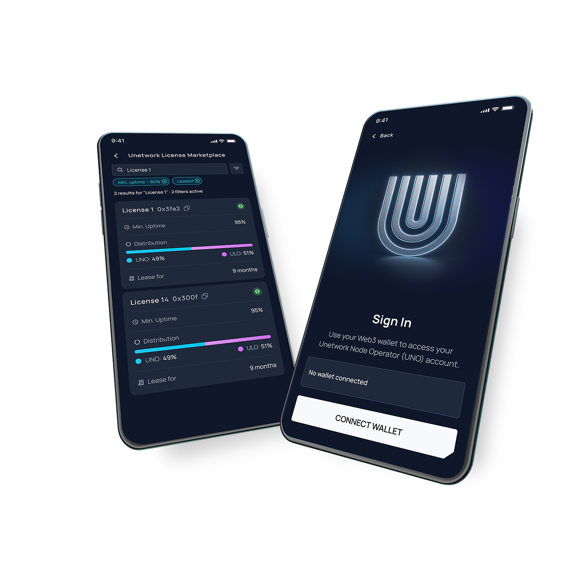 Unetwork app marketplace and sign in