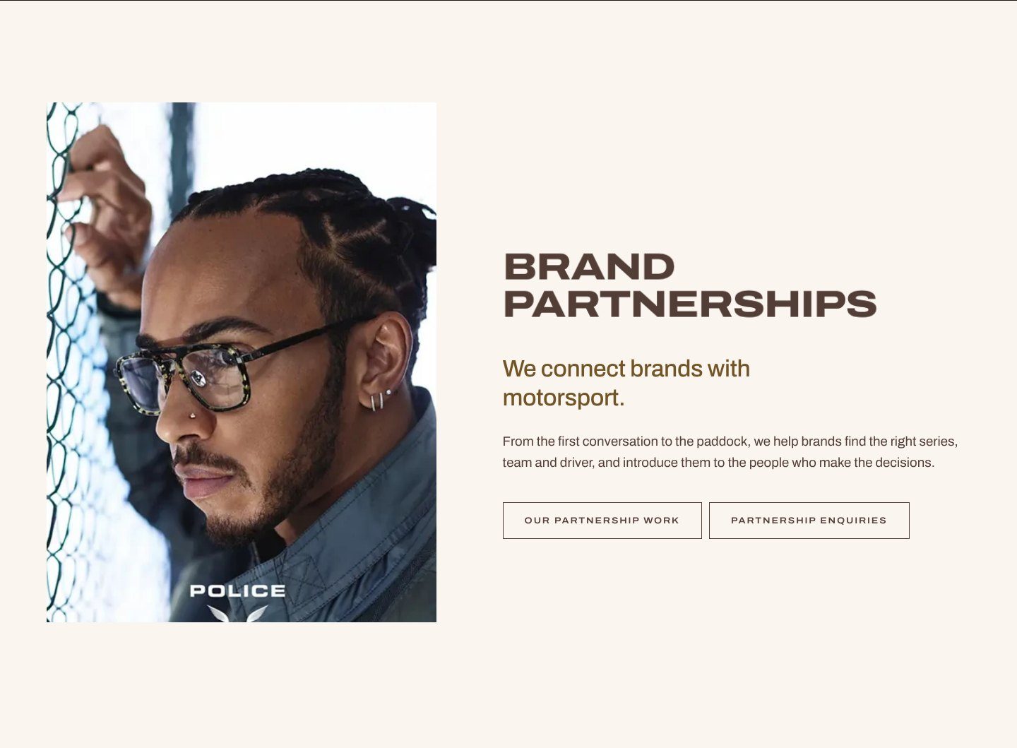 The Brand Partnerships section