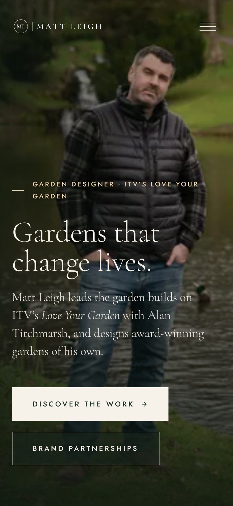 The Matt Leigh site on a phone