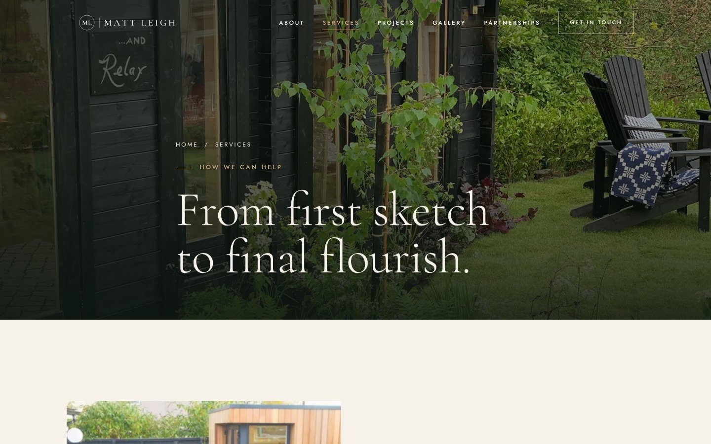 The services page