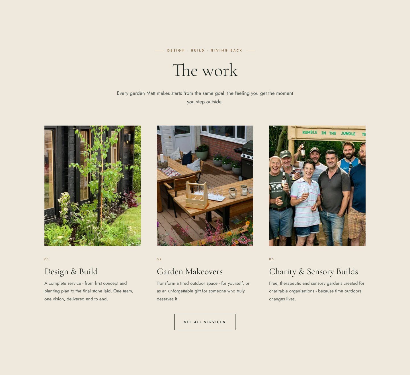 The work section
