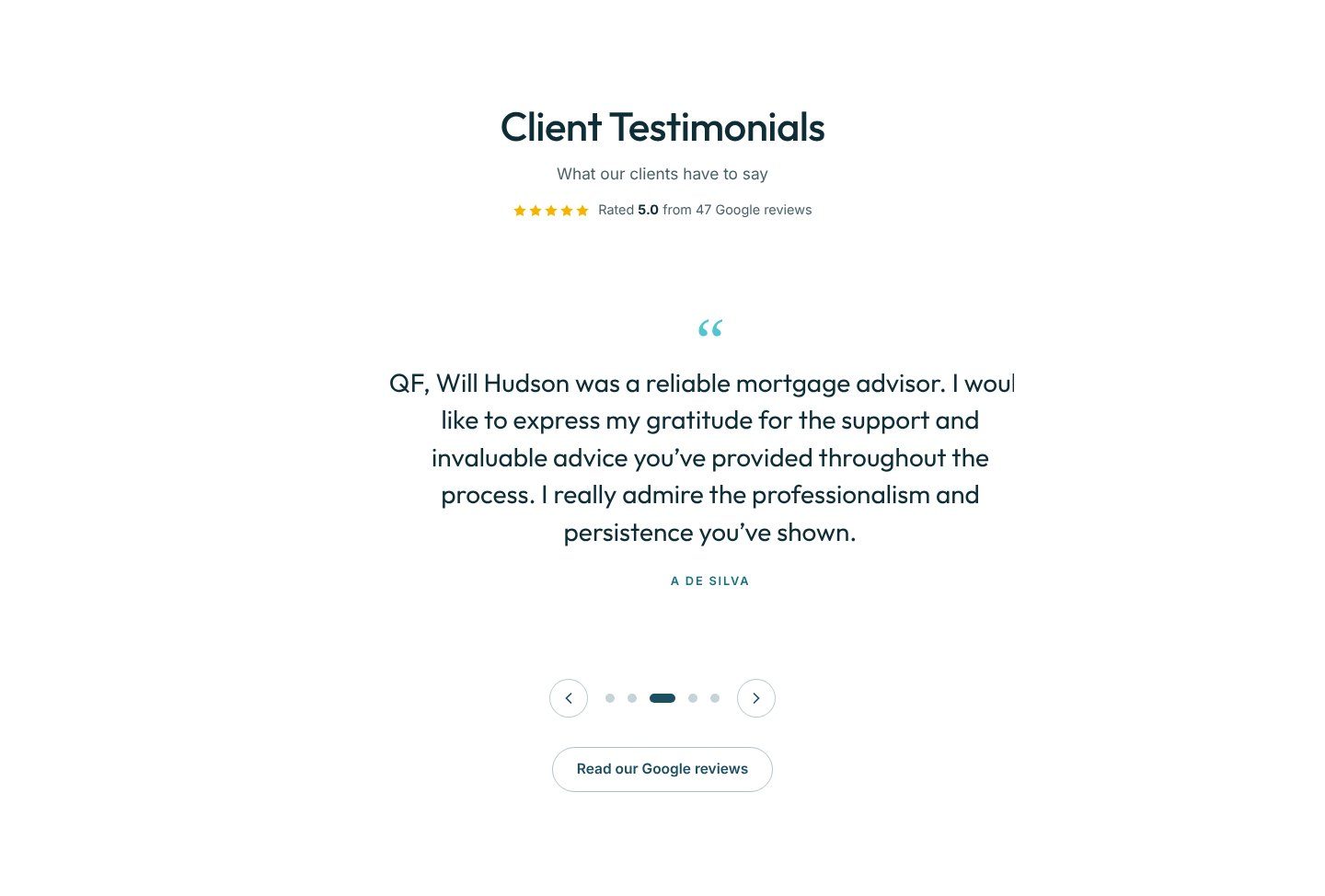 Client testimonials
